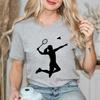 T Shirt for Women Unisex Funny Badminton Player TShirt Casual Short Sleeve O Neck Tshirts Badminton Team Tee Unisex Streetwear