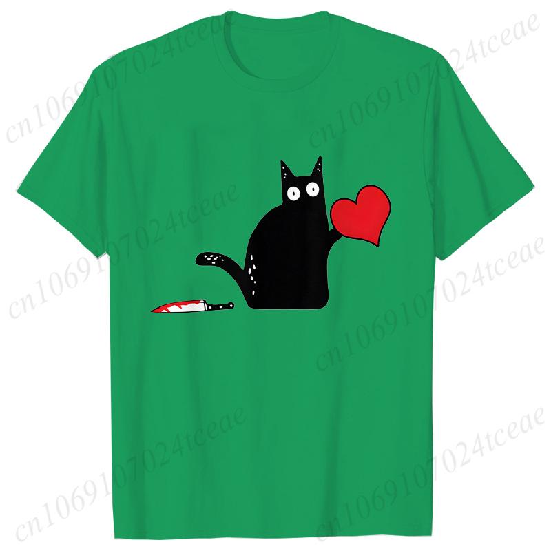 Black Cat with Knift Tee Shirt, Love Couples T Shirts, Couple Shirts, Best Couple Shirts, Lovers Shirt, Black Cat Hearts Outfits