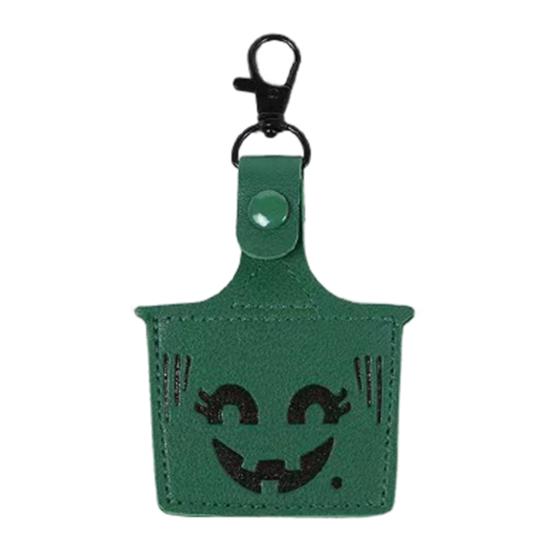 1/6Pcs Positioner Protective Sleeve for AirTag Halloween Themed Pattern Faux Leather Locator Protective Cover with Metal Ring