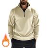 Men S Casual Zip Stand Collar Fleece Solid Color Sweatshirt