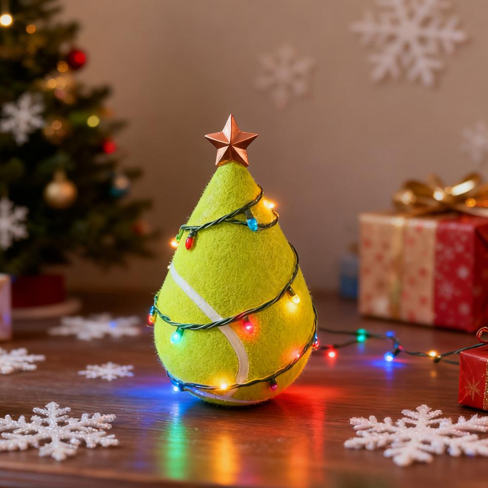 Tisch-Weihnachtsbaum Hochwertiger Weihnachtsbaum Handgefertigte Weihnachtsbaum-Figur im Sportball-Design mit Kunstleder