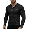Men's casual ,color long,sleeved base layer shirt, men's button,down round,neck elastic sport top