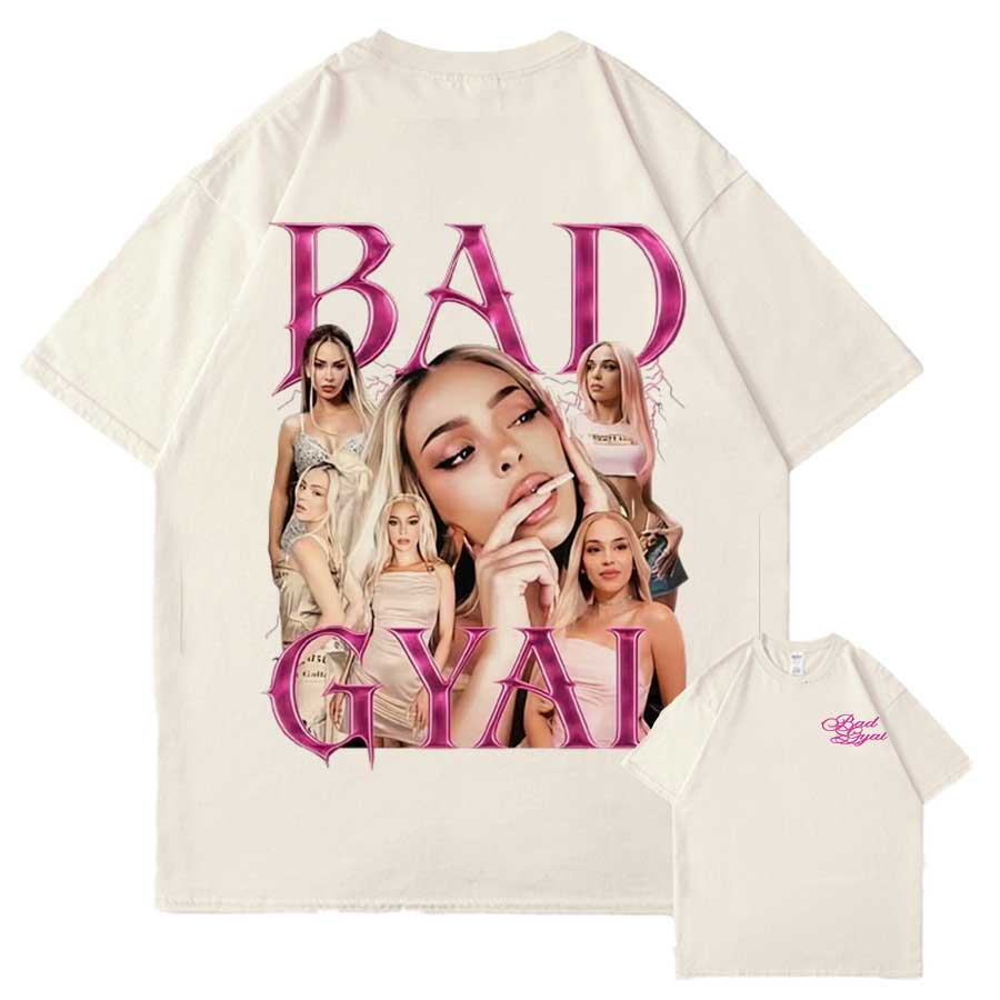 Singer Bad Gyal Vintage 90s Graphic T shirt for Unisex Women Hiphop Streetwear Oversized Tops 100 Cotton TShirt BG2