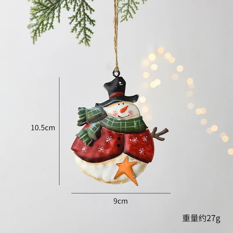 Christmas Tree Decorations Iron Circular Snowman Christmas Tree Pendant Decoration For Party 2026 Navidad Natal Decor Gift