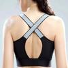 Fashionable Splicing Contrast Color Plus Size Beautiful Back Cross Bra Without Steel Ring Sports Yoga Plus Size Bra