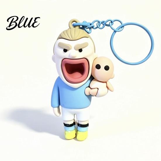 Backpack Charm Accessory Cartoon Football Player Keychain Pendant Big Mouth Man Handbag Hanging Decoration Charm Bag Decorative Accessory,