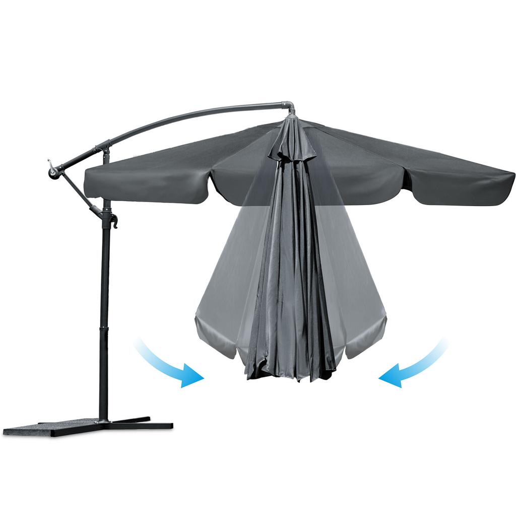 Folding Garden Umbrella, 6 Sections, 350 Cm, With Cover, Plonos Pl-880