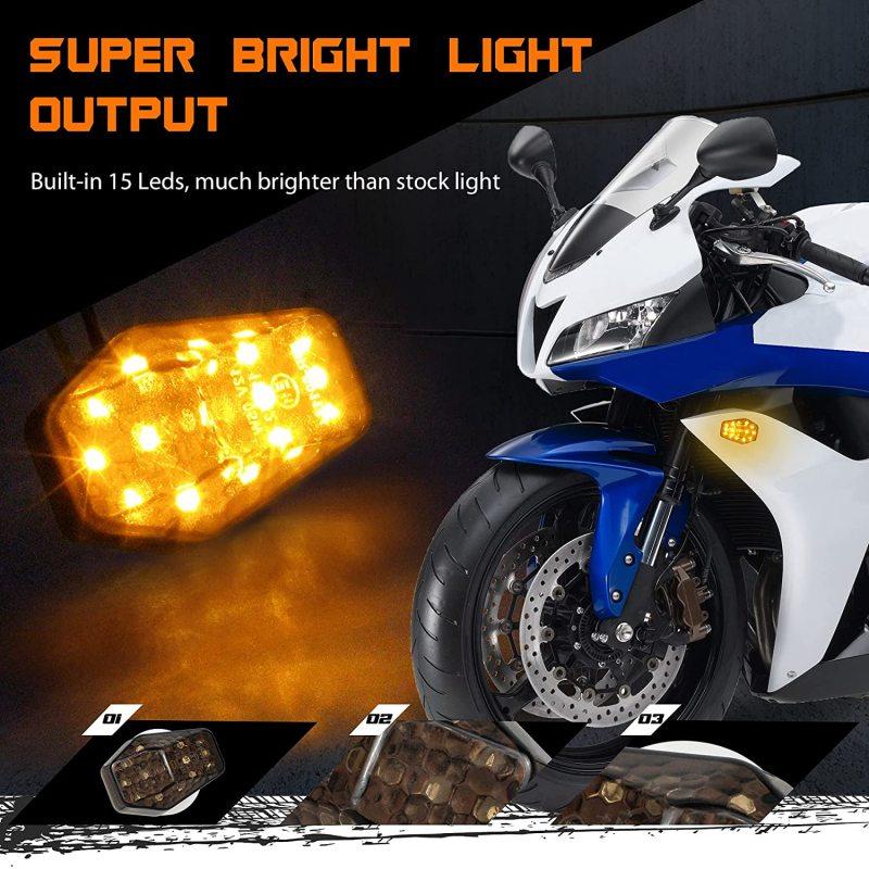 For Yamaha Large Displacement Motorcycles Flush Mount LED Turn Signals Smoke Lens Lamp