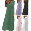 Damen-Herbstkleid, V-Ausschnitt, langärmelig, hohl, einfarbig, locker, knöchellang, weich, atmungsaktiv, Dating, Einkaufen, Frühling, Maxikleid