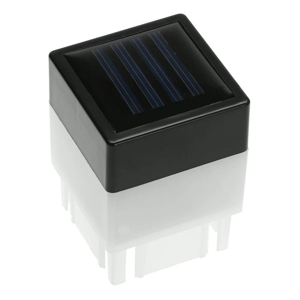 Waterproof Outdoor Column Head Lamp Solar Powered LED Fence Deck Post Lamp for Patio Garden Landscape Decoration