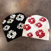 1pc Floral Print Knit Beanie for Men Women Soft Stretchy Skull Caps for Outdoor Walking,Casual Streetwear,Winter Autumn Head Hat