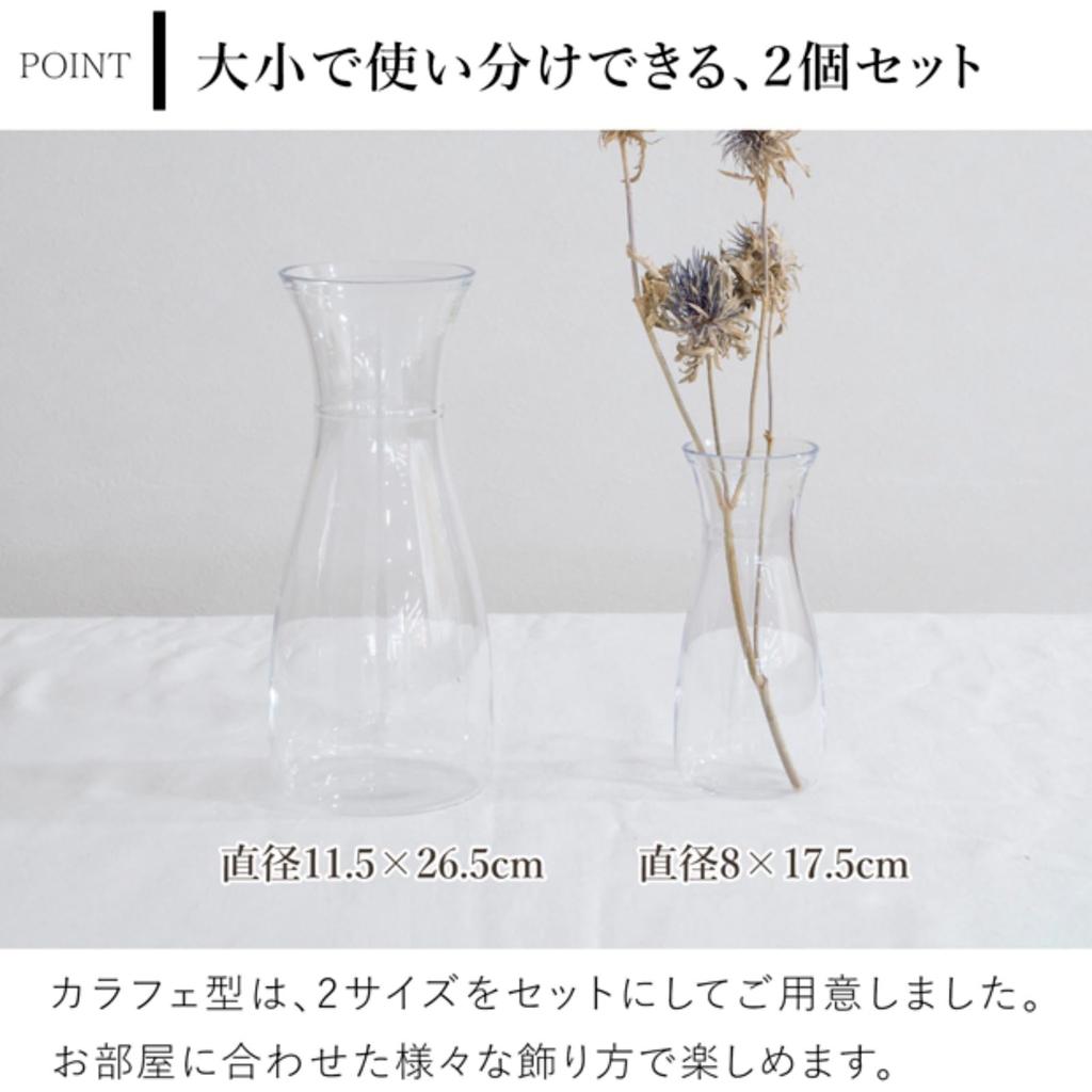 CLAY Unbreakable Polycarbonate Flower Vase with Carafe (2 pieces, 2 sizes) (Carafe Set)