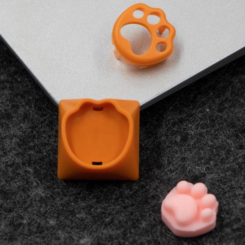 Silicone CatPaw Keycaps Quiet Typing Comfortable Soft Touch AntiSlip Caps for Gaming and Office Keyboards