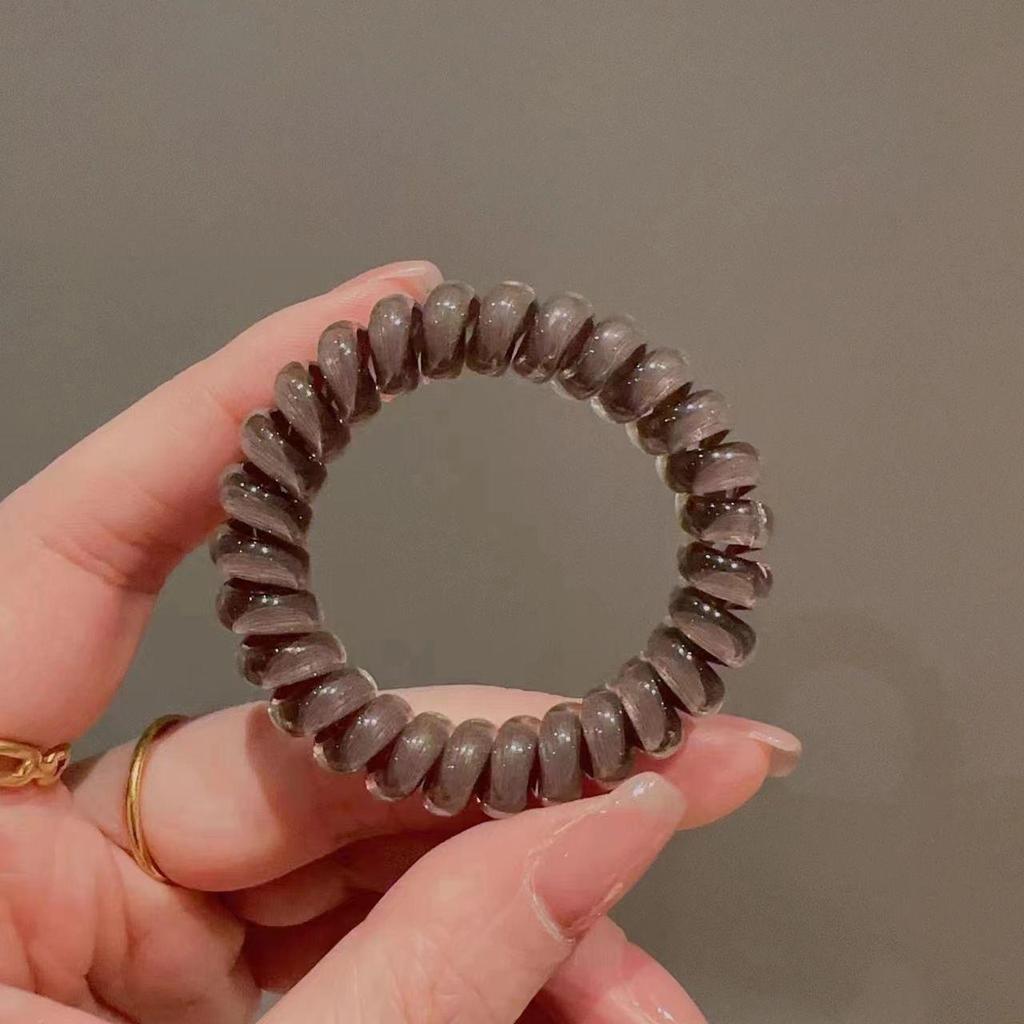 Wytrzymała Galaretkowa Bezszwowa Gumka do Włosów w Kształcie Sprężynki Telefonicznej - Wszechstronna, Świeży Styl Wiosennej Sprężynki do Letnich Kucyków