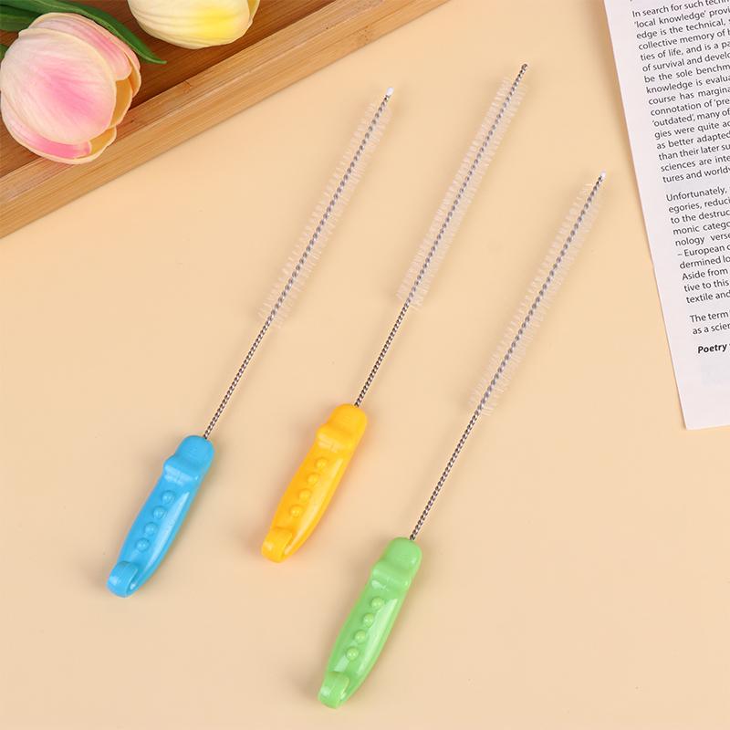 5/4Pcs Drinking Straw Cleaning Brush Baby Bottle Straw Tube Pipe Cleaner Home Nylon Stainless Steel Long Handle Cleaning Brushes