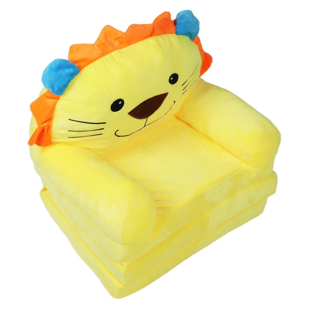 Comfy Kids Sofa Toddler Chair, 2 In 1 Toddler Couch Fold Out, Convertible Sofa To Lounger, Cartoon Animal Kids Furniture for Playroom Rding Rela