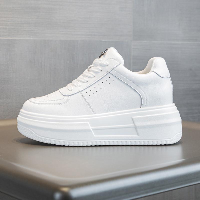 Little white shoes women's new women's shoes versatile shoes  breathable leather thick soles increase height casual board shoes women