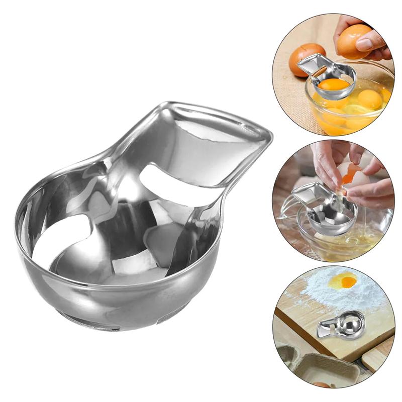 

Egg White Separator Stainless Steel Tools Eggs Yolk Filter Gadgets Kitchen Accessories Separating Funnel Spoon Divider Utensils серебряный