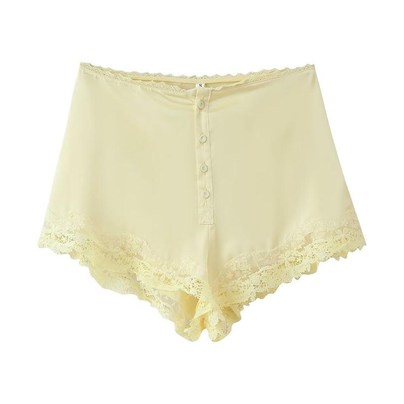 European & American 2025 Women's Elegant Real Silk Lingerie-Style Top with Shorts
