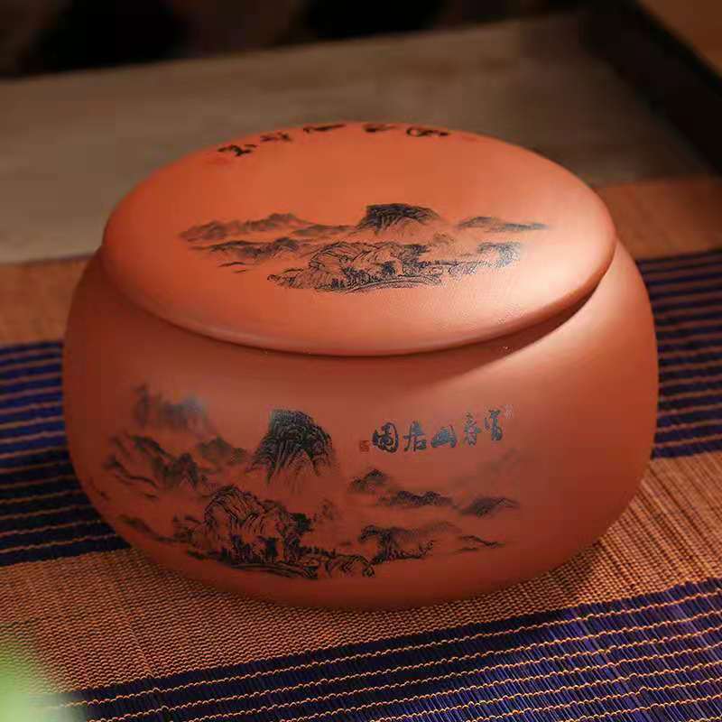 Purple Clay Tea Jar Ceramic white tea big red robe black tea sealed jar ceramic jars Ceramic Coffee candy food storage can