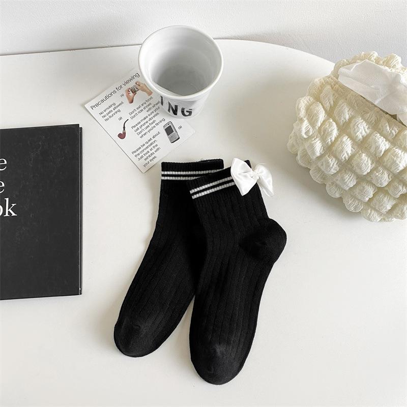 

Japanese College Wind Socks Women S Sweet Bow Cotton Socks Lace Lace Girl Boat Socks Lolita Women S Socks one size fits all