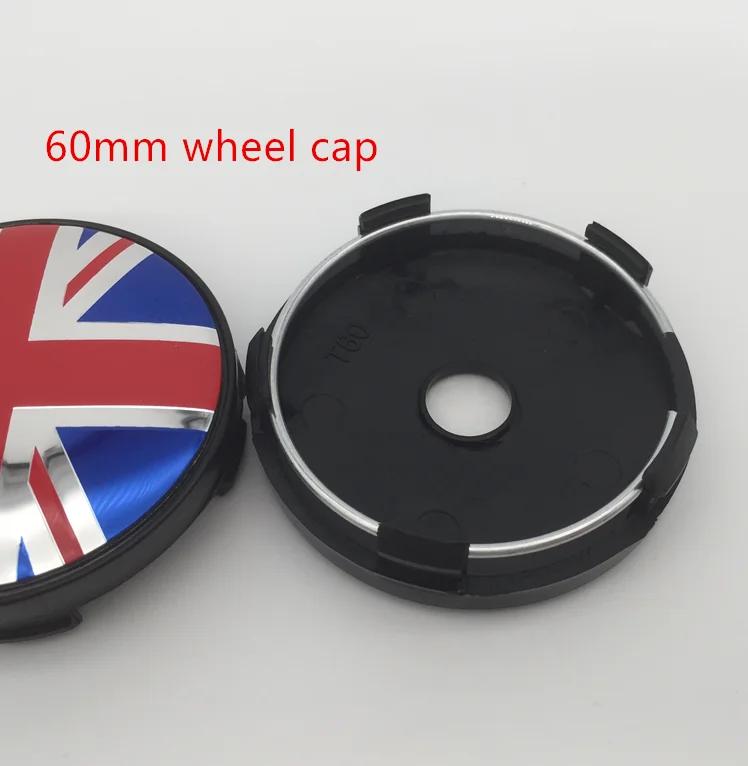 4pcs 56mm 60mm forMINI Car emblem Wheel hub Center Cap Badge covers sticker Decal Styling accessories svkjb33