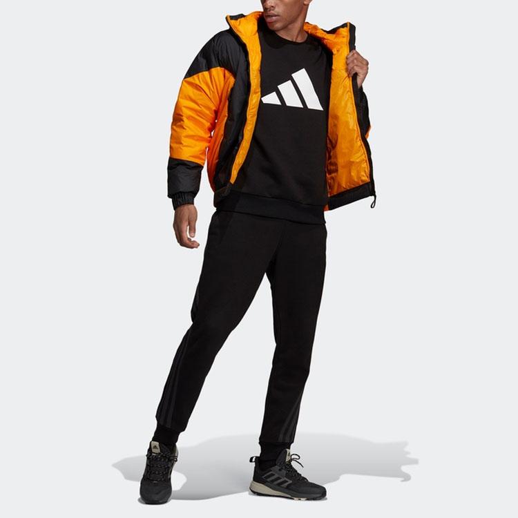 Adidas Barevně blokovaná outdoorová sportovní teplá péřová bunda s kapucí pro muže svrchní oděv černá GV5354