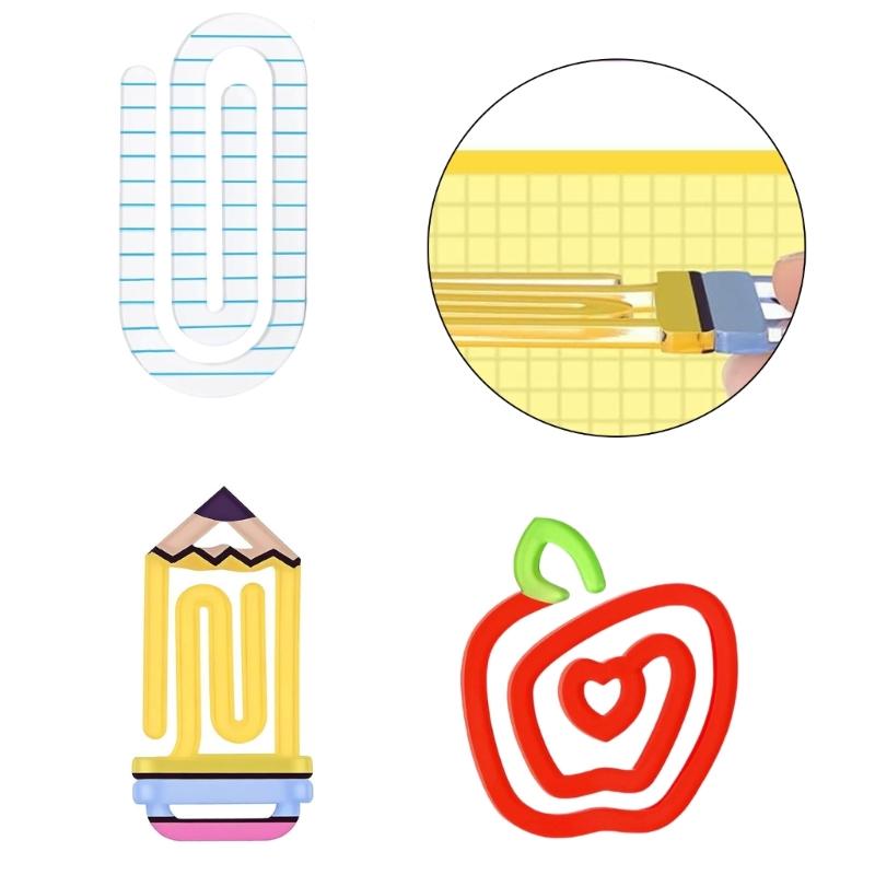 Acrylic Paper Clips,Reusable Heat Printed Transparent Bookmarks Clip For Document Organization Reading Accessories