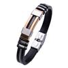 Bracelet Rétro Homme en Acier Inoxydable et Silicone