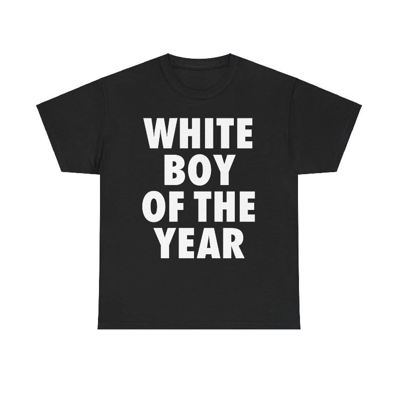 

Vintage Men s WHITE BOY OF THE YEAR T Shirt Cotton Tee Women Oversized Loose Streetwear Summer Humor Novelty Short Sleeve Tops 5XL різнокольоровий