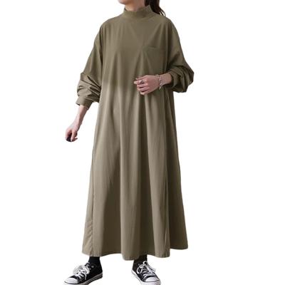 Merelop Ceto Long Sleeve Loose Plus High Solid Perfect for Everyday and Winter Women's Dress, A-Line, Fit, Sizes, Neck, Flattering, Color, Wear,