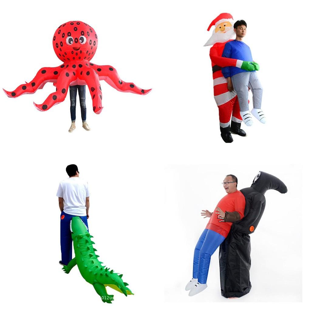 Fun Inflatable Costume For Halloween Featuring Alien And Santa Claus Designs For Adults