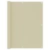 Balcony Screen - Cream - 120x600 Cm - Oxford Fabric - Waterproof - UV Protection - Aluminum Eyelets