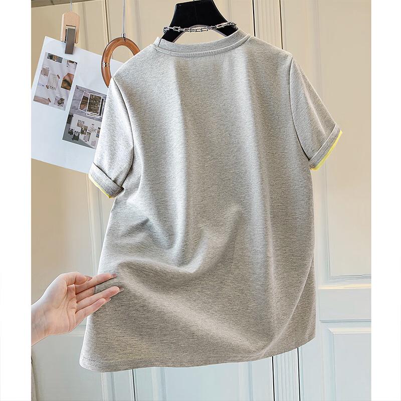 Women's Commuter Cartoon Sequin Round Neck Short Sleeve T-Shirt