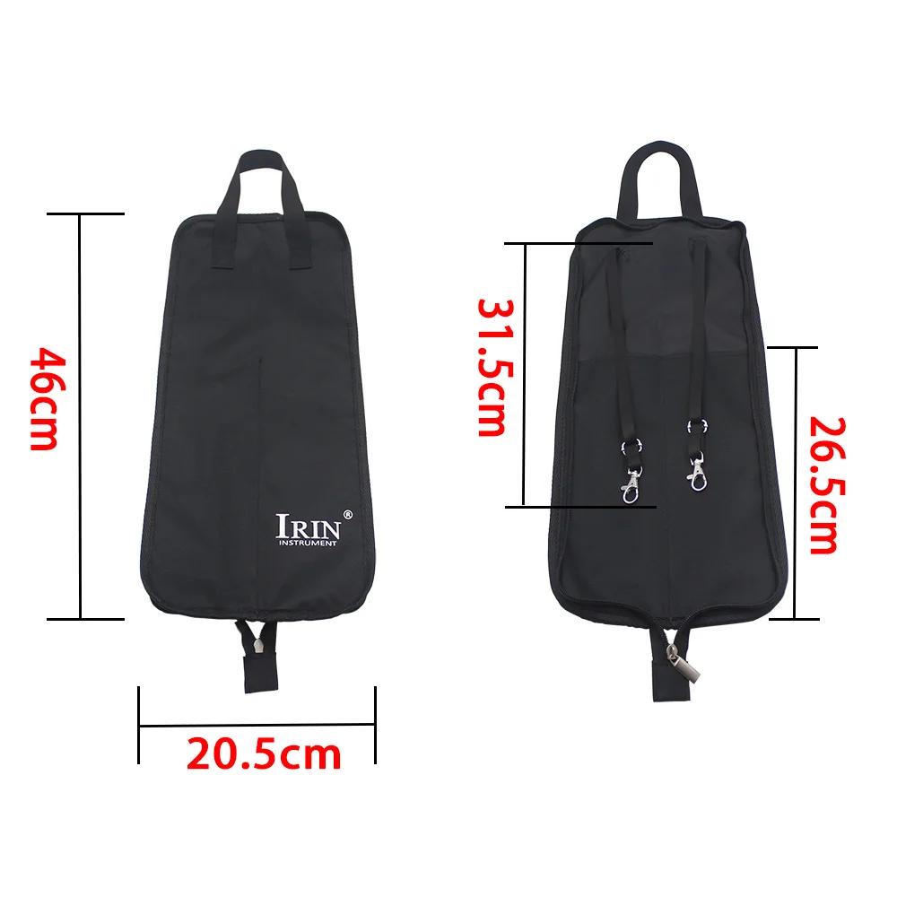 IRIN Drum Stick Bag Oxford Cloth Drumstick Thicken Case Waterproof Handbags Carrying Strap Percussion Instrument Accessories