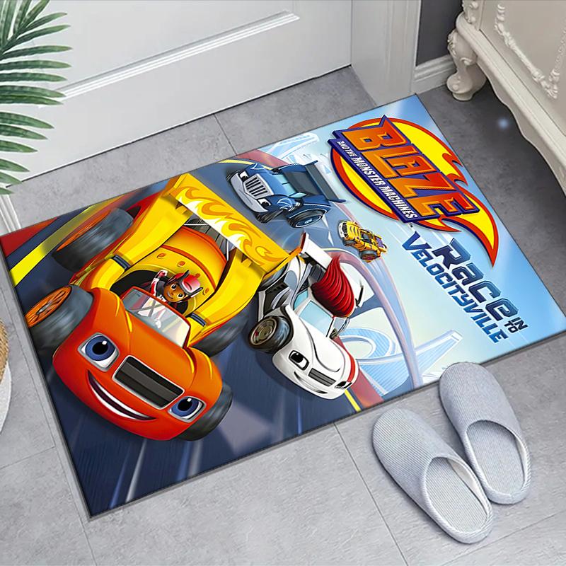 1pc Blaze and the Monster Machines (4) Design Area Rug - Non-Slip, Soft & Cozy Floor Mat for Living Room, Bedroom, Office - Indoor/Outdoor Decorative