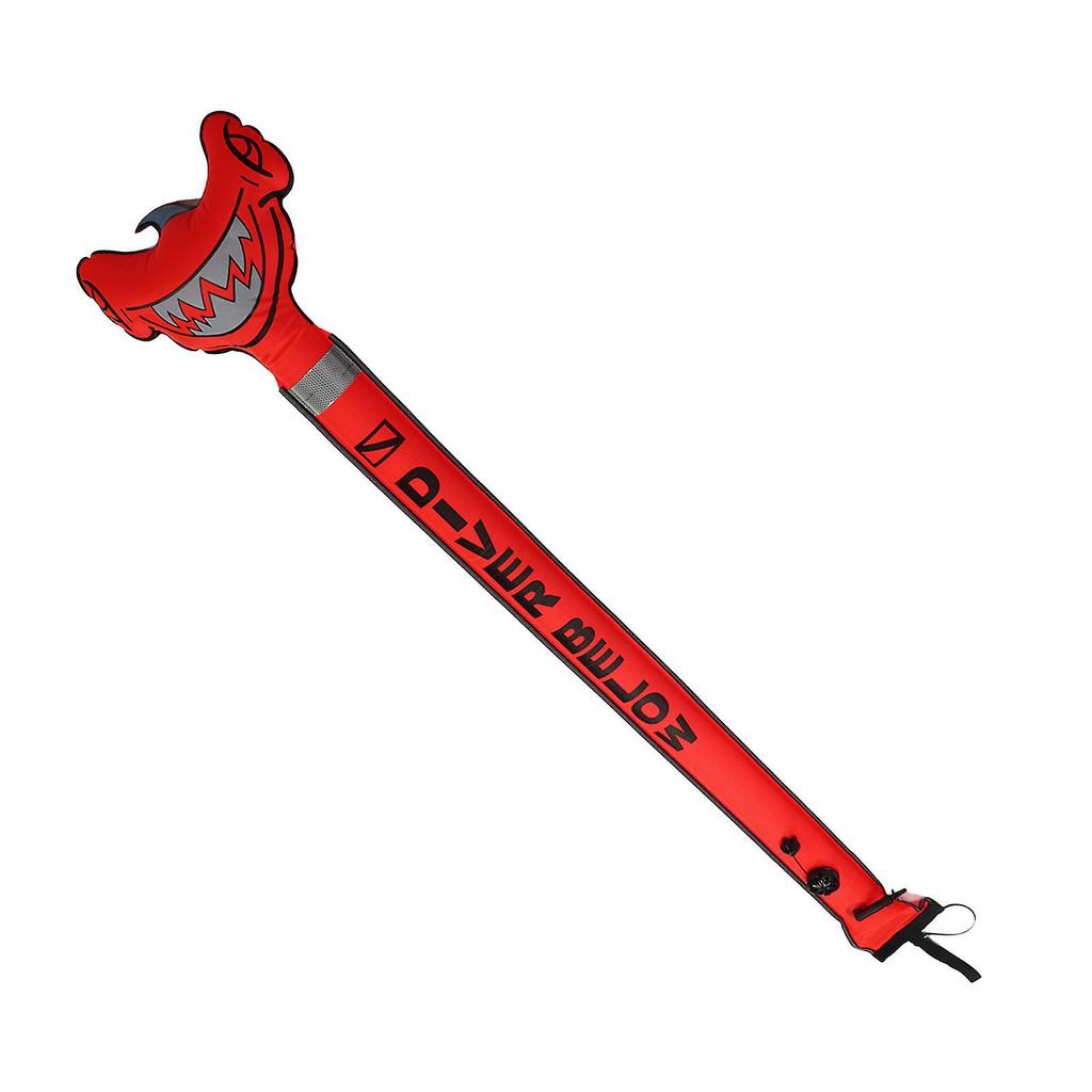 Scuba Diving Surface Marker Nylon Hammerhead Shark Pattern Inflatable Safety Signal Tube for Diving Accessories Orange