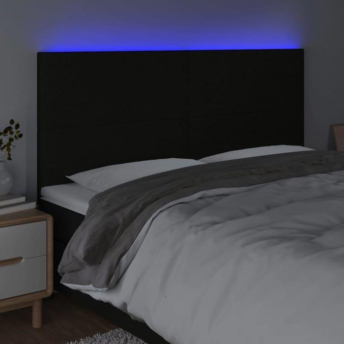 VidaXL Tête de Lit à LED Meuble de Chambre à Coucher Accessoire de Lit Double Tête de Cadre de Lit Intérieur Noir 3122160