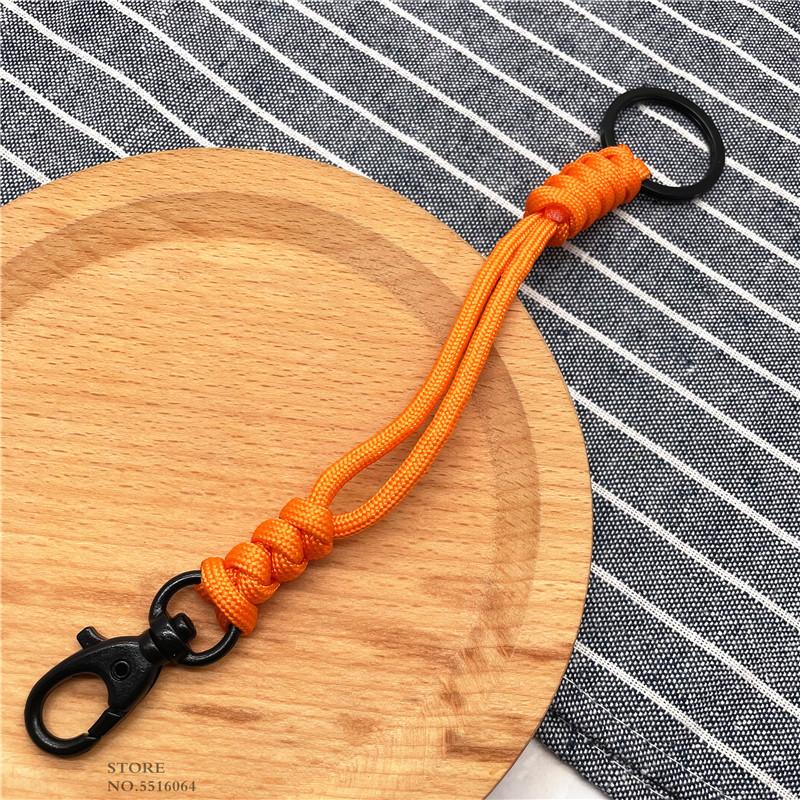 Handmade Lanyard Outdoor Rock Climbing Paracord Snake Knot Keychain Tactical Survival Tool Backpack Double Buckle Key Chains