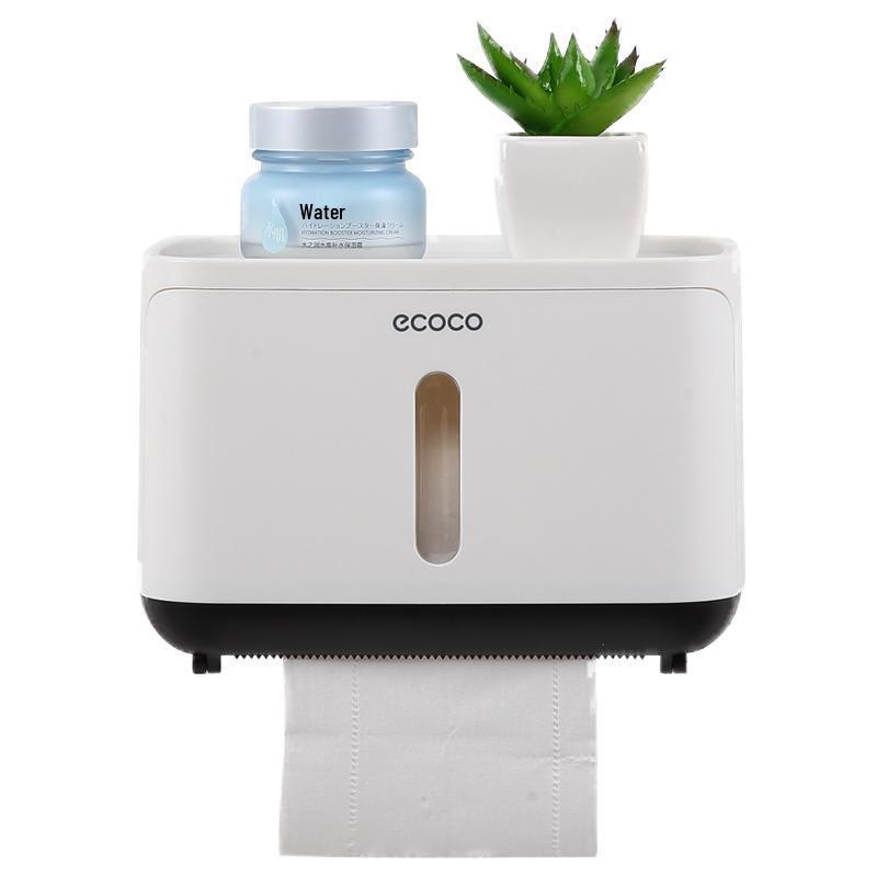Wall-Mounted Waterproof Toilet Paper Holder and Tissue Box