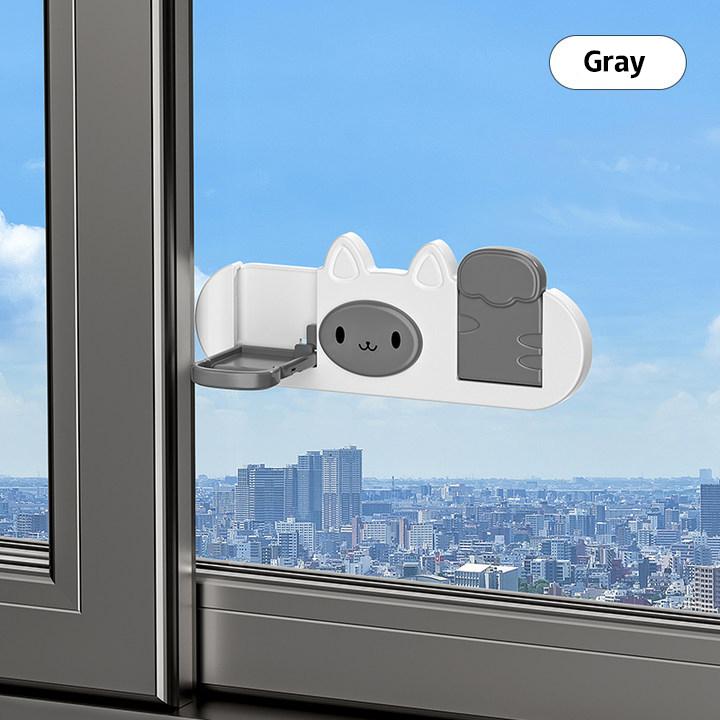 

Window Door Lock Stopper, Proof Safety Latch for Sliding Glass Doors, Wardrobe Closets, Balcony, Anti-Opening Lock Clip серый