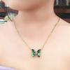 Gradual Change Butterfly Necklace Female Trend Dream Crystal Pendant Collarbone Chain