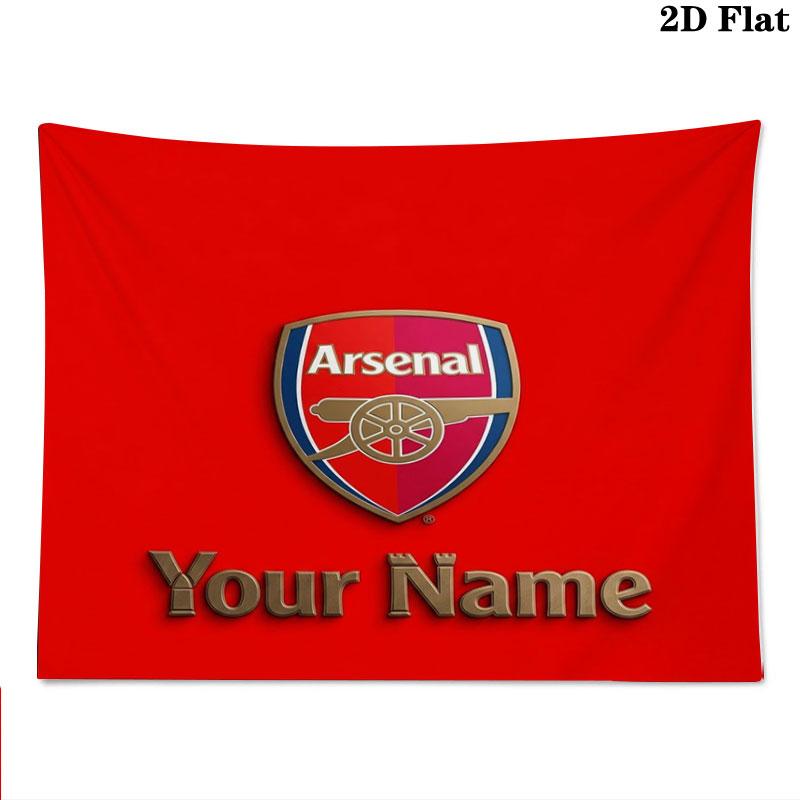 Arsenal F Custom Name Wall Tapestry Aesthetic Wall Hanging Printed Fabric Blanket Decorative Tapestries for Bedroom Living Room Home Decor