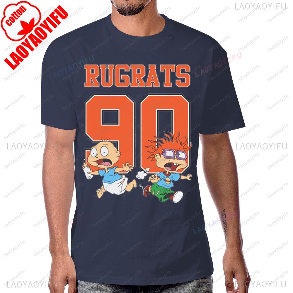 Vintage Cartoon Rugrats Graphic Printed 80s 90s Classics Tshirt Casual Fashion Harajuku Unisex Streetwear Short Sleeve Unisex Tees