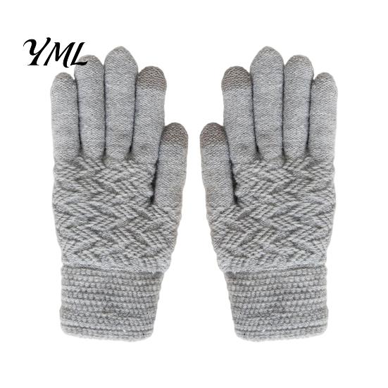 Touch Screen Knit Mittens 1 Pair Winter Warm Fleece Lined Gloves for Women Men, Cold Outdoor Cycling Weather Thermal Gloves, Thickened Touchscreen