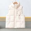 Women's outer vest stand-up collar vest versatile vest commuting down cotton vest outside autumn and winter