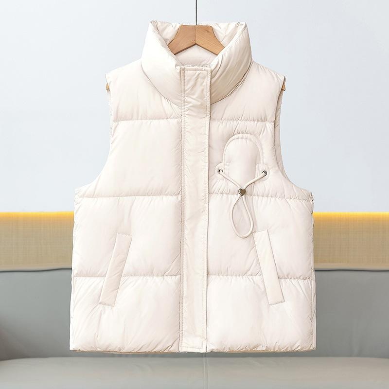 Women's outer vest stand-up collar vest versatile vest commuting down cotton vest outside autumn and winter