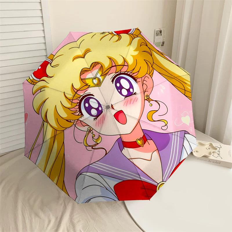 

1PC Sailor Moon Heart Umbrella-8-Rib Reinforced, Automatic Open, Lightweight & Durable, Cute Fashion Accessory for Outdoor-F2652