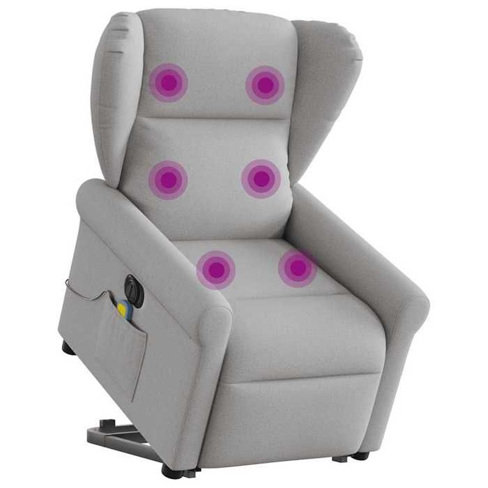 VidaXL Fauteuil inclinable de massage électrique gris nuage tissu 3303413