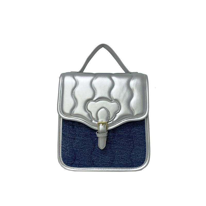 Stylish Youthful And Pu Material Wave Pattern Backpack Ideal For Boys And Girls